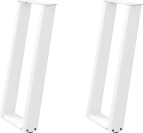 vidaXL Πόδια Κονσόλας σε Σχήμα U 2 τεμ. Λευκά 38x(72-73) εκ. Ατσάλι
