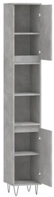 vidaXL Ντουλάπι Μπάνιου Γκρι Σκυροδέματος 30x30x190 εκ. Επεξ. Ξύλο
