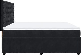 vidaXL Κρεβάτι Boxspring με Στρώμα Μαύρο 180x200 εκ. Βελούδινο
