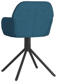 vidaXL Καρέκλες Τραπεζαρίας Περιστρεφόμενες 2 τεμ. Μπλε Βελούδινες