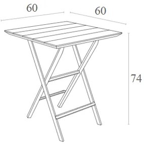 HELEN DARK GREY 60Χ60X74εκ. ΤΡΑΠΕΖΙ ΠΤΥΣ/ΝΟ ΠΟΛ/ΝΙΟΥ