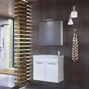 Drop Status White 60x34 MDF - Πάγκος με Νιπτήρα &amp; Καθρέπτη