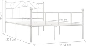 vidaXL Πλαίσιο Κρεβατιού Λευκό 140 x 200 εκ. Μεταλλικό