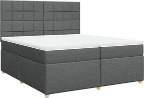 vidaXL Κρεβάτι Boxspring με Στρώμα Σκούρο Γκρι 200x200 εκ. Υφασμάτινο