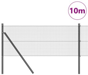 vidaXL Ο γαλβανισμένος φράχτης  με 7 πόδια Γκρι 0.6x10 μ Χάλυβας