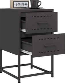 vidaXL Κομοδίνα 2 τεμ. Μαύρα 36x39x60,5 εκ. Χάλυβα