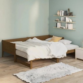 vidaXL Καναπές Κρεβάτι Συρόμενος Μελί 2x(90x190) εκ. από Μασίφ Πεύκο
