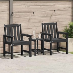 vidaXL Καρέκλα φαγητού κήπου 2 pcs Μαύρο 65.5 x 59 x 88 εκ Πλαστικό