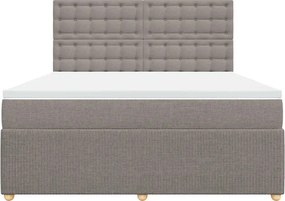 vidaXL Κρεβάτι Boxspring με Στρώμα Taupe 180x200 εκ. Υφασμάτινο