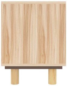vidaXL Έπιπλο Τηλεόρασης Καφέ 105x30x40 εκ Μασίφ Πεύκο &amp; Φυσικό Ρατάν