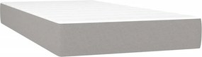 vidaXL Κρεβάτι Boxspring με Στρώμα &amp; LED Αν.Γκρι 80x200 εκ. Υφασμάτινο