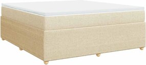 vidaXL Κρεβάτι Boxspring με Στρώμα Κρεμ 180x200 εκ. Υφασμάτινο