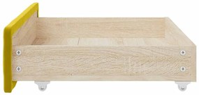 vidaXL Συρτάρια Κρεβατιού 2 τεμ. Κίτρινα Επεξ. Ξύλο και Βελούδο