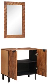 vidaXL Σετ Μπάνιου με αποθήκευση Καφέ Ακακία Στερεό ξύλο μάνγκο