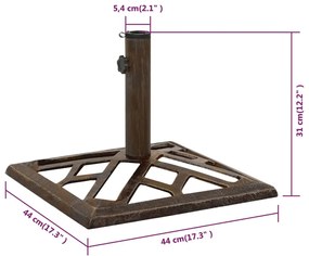 ΒΑΣΗ ΟΜΠΡΕΛΑΣ ΜΠΡΟΝΖΕ 44 X 44 X 31 ΕΚ. ΑΠΟ ΧΥΤΟΣΙΔΗΡΟ 317762