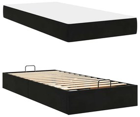 vidaXL Σκελετός Κρεβατιού με στρώμα Μαύρο 90 x 190 cm Βελούδο