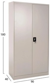 Ντουλάπα DURON Μεταλλική Δίφυλλη Γκρί 90Χ40Χ180Υ εκ. 90x40x180 εκ.
