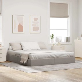 vidaXL Κρεβάτι Αποθήκης με στρώμα Taupe 160 x 200 cm ύφασμα