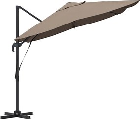 vidaXL Ομπρέλα ηλίου Taupe 351 x 250 x 260 εκ