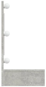 vidaXL Έπιπλο Καθρέπτη με LED Γκρι Σκυροδέματος 90x31,5x62 εκ.
