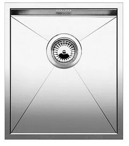 Blanco Zerox 340-U Inox Λείος Νεροχύτης Υποκαθήμενος με 1 Γούρνα 38x44 cm