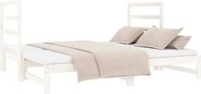 vidaXL Καναπές Κρεβάτι Συρόμενος Λευκός 2x(90x190) εκ. από Μασίφ Πεύκο