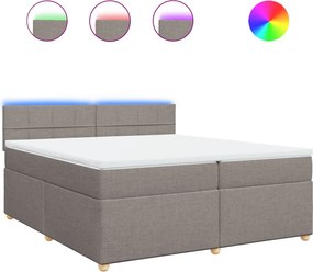 vidaXL Κρεβάτι Boxspring με Στρώμα Taupe 200x200 εκ. Υφασμάτινο