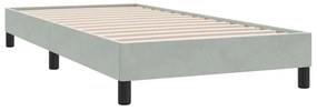 vidaXL Κρεβάτι Boxspring με Στρώμα Ανοιχτό Γκρι 80x210 εκ. Βελούδινο