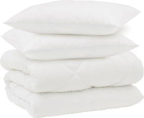vidaXL Χειμερινό Παπλωματοθήκη με μαξιλάρι 3 pcs Λευκό Μικροΐνες