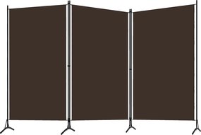 vidaXL Διαχωριστικό Δωματίου με 3 Πάνελ Καφέ 260 x 180 εκ.