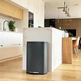 Σκουπίδια μπορεί να Kitchen Move Γκρι Ανοξείδωτο ατσάλι 50 L