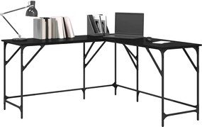 vidaXL Γραφείο Μαύρη Οξυά 149 x 149 x 75 εκ. Επεξεργασμένο ξύλο