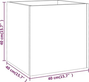 vidaXL Ζαρντινιέρα Γυαλιστερή Λευκή 40x40x40 εκ. Επεξεργασμένο Ξύλο