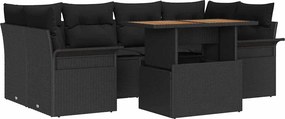 vidaXL Σετ Καναπέ Κήπου με αποθήκευση 7 pcs Μαύρο Πολυ ράταν