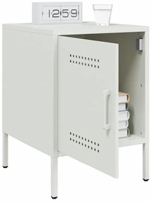 vidaXL Κομοδίνα 2 τεμ. Λευκές 36x39x50,5 εκ. Χάλυβα