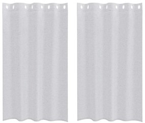 vidaXL Κουρτίνες με κουρτίνες 2 pcs Ανοιχτό γκρι 140x175cm Πολυεστέρας
