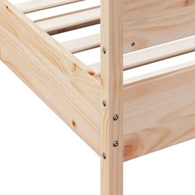 vidaXL Σκελετός Κρεβατιού Χωρίς Στρώμα 75x190 εκ Μασίφ Ξύλο Πεύκου