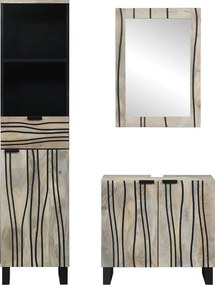 vidaXL Σετ Επίπλων Μπάνιου με συρτάρι 3 pcs Λευκό Επεξεργασμένο ξύλο