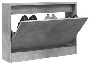 Παπουτσοθήκη Γκρι Σκυροδέματος 80x21x57 εκ. Επεξεργασμένο Ξύλο - Γκρι