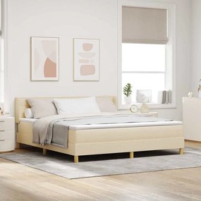 vidaXL Κρεβάτι με ελατήρια με στρώμα Κρεμ 200 x 180 cm ύφασμα