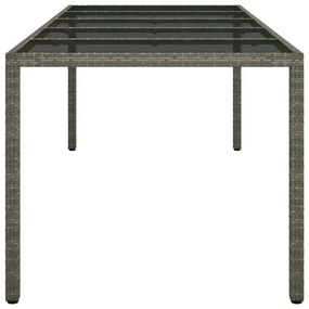 vidaXL Τραπέζι Κήπου για Φαγητό Γκρι 250 x 100 x 75 cm Πολυ ράταν