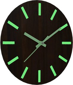 vidaXL Ρολόι Επιτοίχιο με Φωτεινούς Αριθμούς/Δείκτες Καφέ Ø30 εκ.