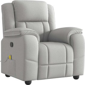 vidaXL καρέκλα ανάκλισης μασάζ Cloud Grey Fabric