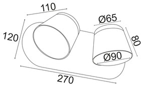 ΕΠΙΤΟΙΧΟ ΦΩΤΙΣΤΙΚΟ LED 16W 3000K 1280LM ΛΕΥΚΟ ΜΕΤ/ΚΟ 27X12X11CM LUCIDO - 1.5W - 20W - V83LEDW27WH