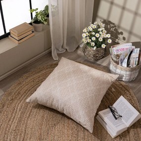Μαξιλαροθήκη Διακοσμητική Δαπέδου Treviso 02 Beige Teoran 65Χ65 Βαμβάκι-Πολυέστερ