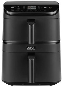 Cosori CAF-DC121-Ader Turbo Tower Διπλή φριτέζα ζεστού αέρα, 2630W, 4.3/6.5 L, 7 προγράμματα, 30-230C, έλεγχος αφής, χρονοδιακόπτης, κρύοι τοίχοι, μαύρο