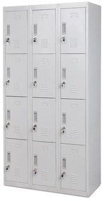Φοριαμός ArteLibre 12 Θέσεων ELENDIL Ανοιχτό Γκρι Μέταλλο 90x40x185cm