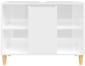 vidaXL Ντουλάπι Νιπτήρα Γυαλ. Λευκό 80x33x60 εκ. Επεξεργασμένο Ξύλο