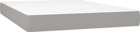 vidaXL Κρεβάτι Boxspring με Στρώμα Ανοιχτό Γκρι 140x200 εκ. Υφασμάτινο