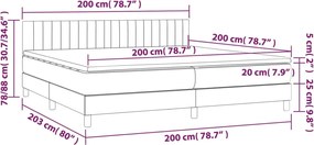 vidaXL Κρεβάτι Boxspring με Στρώμα Taupe 200x200 εκ. Υφασμάτινο